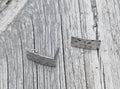 Örstickare silverfärgad - Hamrad rektangel 8x13mm 2-pack Grekisk Metall