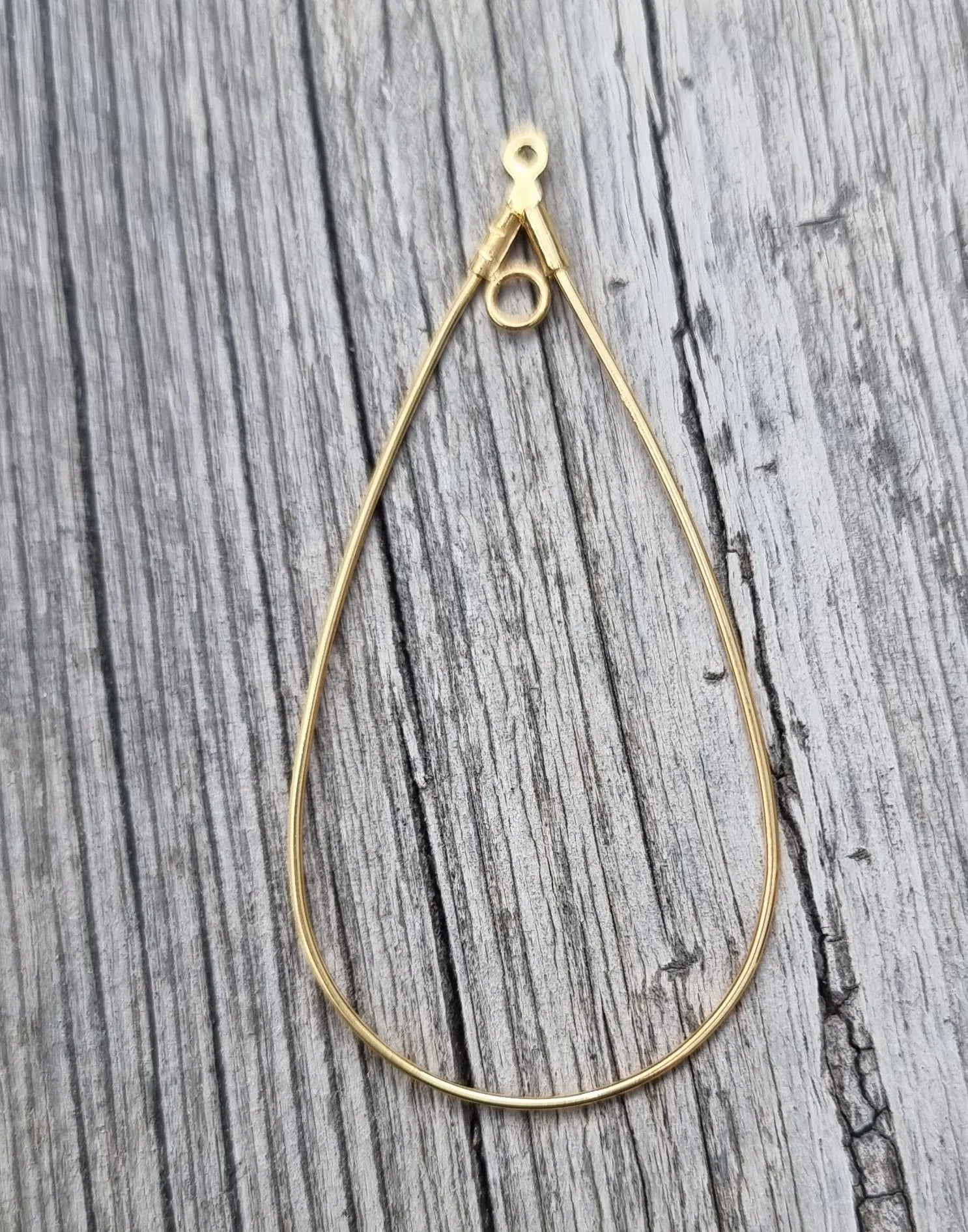 Droppe 24K Guldpläterad - Med ögla 26x52mm 1 styck Grekisk Metall