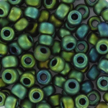 Miyuki Seed Beads - Metallic Matte Iris Dark Green 6/0, 10 gram Miyuki