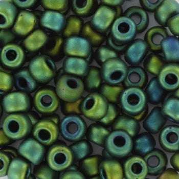 Miyuki Seed Beads - Metallic Matte Iris Dark Green 6/0, 10 gram Miyuki
