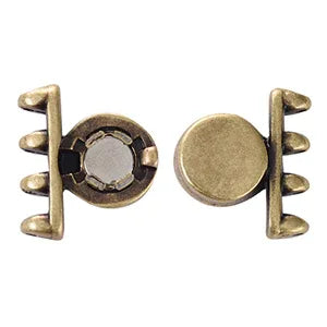 Cymbal Element - Ateni IV Antique Brass plated Lås 1 styck Beadsmith