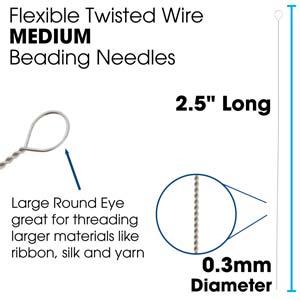 Pärlnålar Basic Elements - Flexibla Twisted Wire Medium 0,30mm 50-pack Beadsmith
