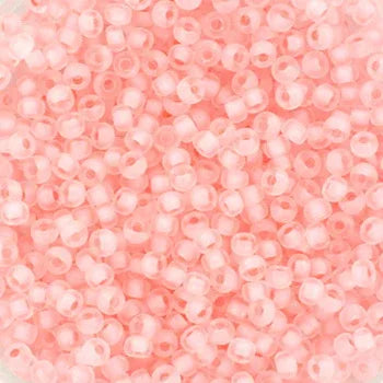 Miyuki seed beads - Semi-Matte Baby Pink/Lined Crystal 11/0, 10 gram Miyuki