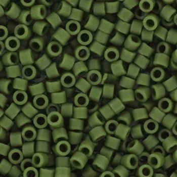 Miyuki Delica - Opaque Glazed Frosted Dark Green 11/0 - 5 Gram Miyuki