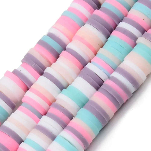 Heishi Pärlor - Pastell Mix 6mm 1 Sträng Hilmas Pyssel