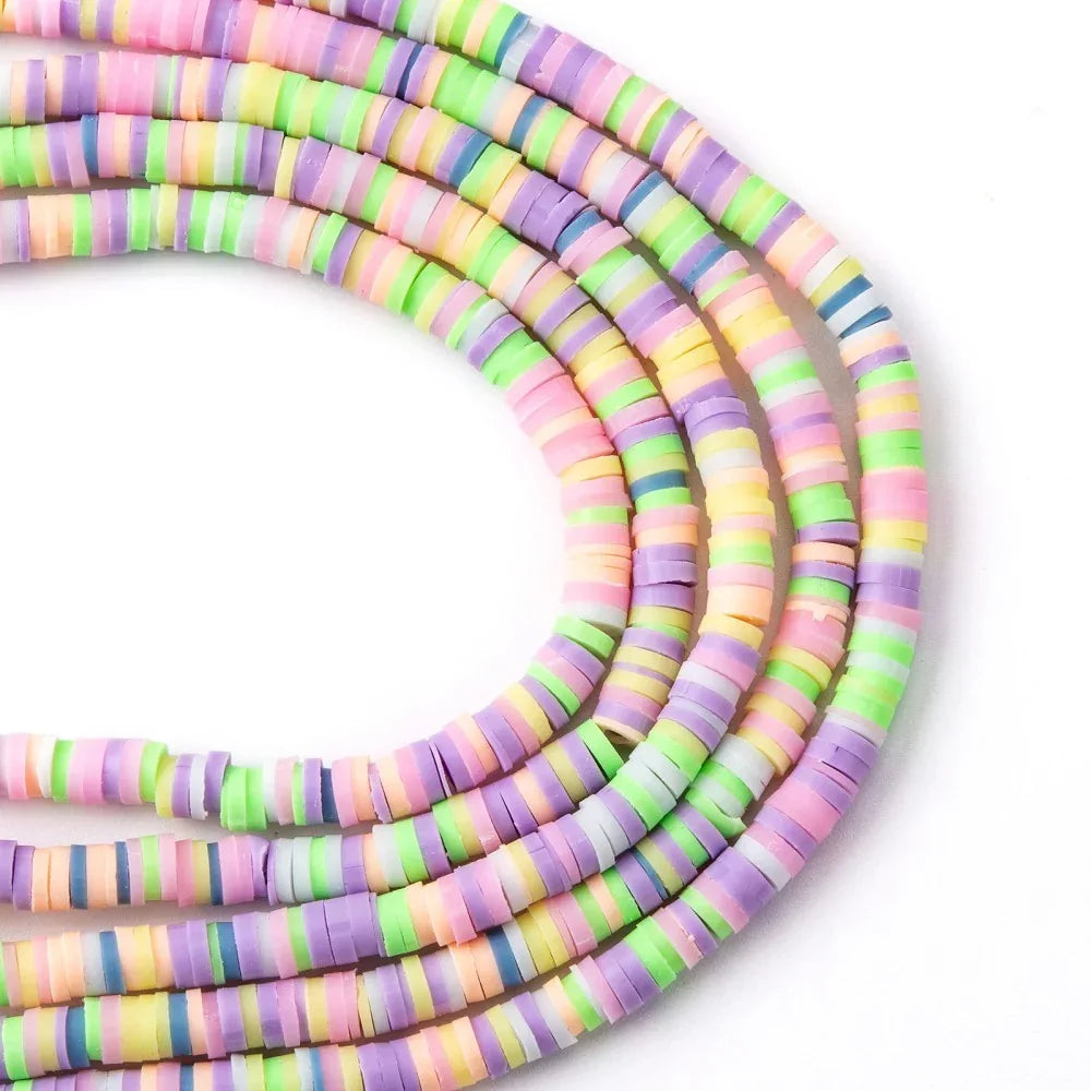 Heishi Pärlor - Pastell Mix 4mm 1 Sträng Hilmas Pyssel