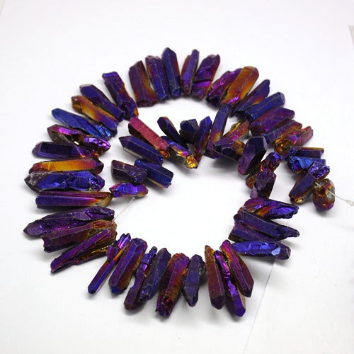 Kristallkvarts spets - Större Elektropläterad Lila 1 styck Hilmas Pyssel