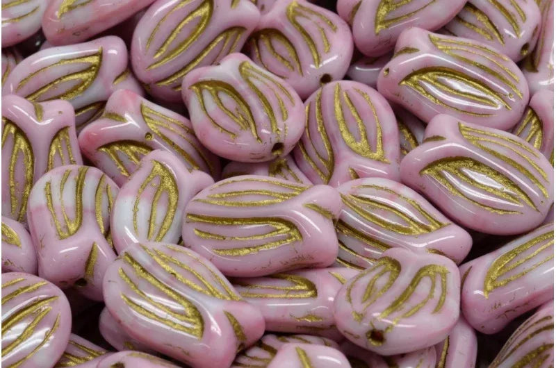 Tulip Bead - Opaque Pink Gold 16x11mm, 6-pack Hilmas Pyssel