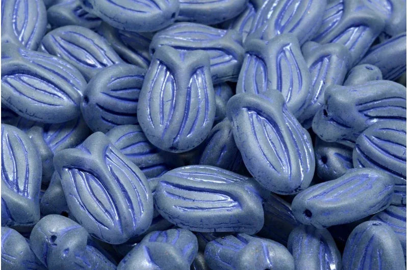 Tulip Beads - Crystal Matte Blue 16x11mm, 6-pack Hilmas Pyssel