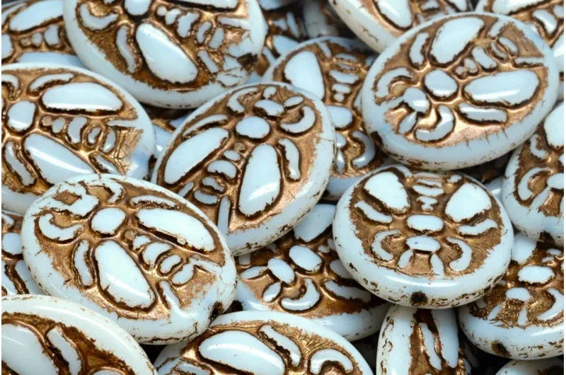 Bee Beads - White / Bronze 22x18mm, 3-pack Hilmas Pyssel