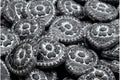 Heart Beads with Rose - Jet / Silver 17mm, 6-pack Hilmas Pyssel