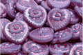 Heart Beads with Rose - Alabaster Purple / Pink 17mm, 6-pack Hilmas Pyssel