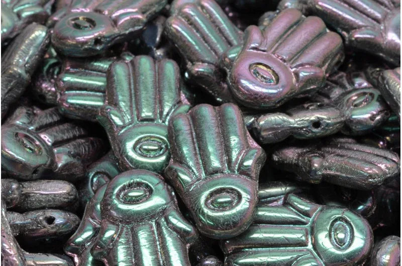 Hamsa Hand Beads - Oil 14x20mm, 6-pack Hilmas Pyssel