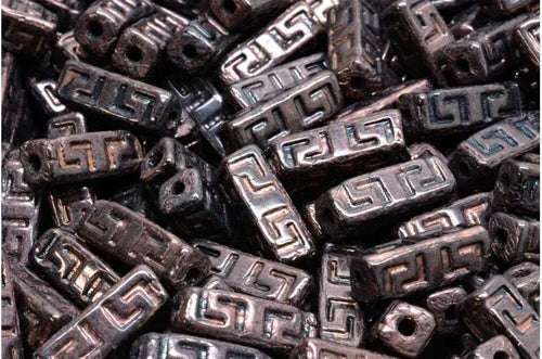 Celtic Block Beads - Jet Purple Bronze 15x5mm, 15-Pack Hilmas Pyssel