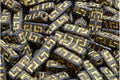 Celtic Block Beads - Jet with Gold 15x5mm, 15-pack Hilmas Pyssel