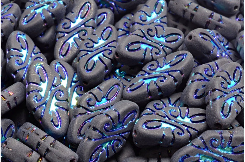 Arabesque Beads - Matte Jet with AB 19x9mm, 6-pack Hilmas Pyssel