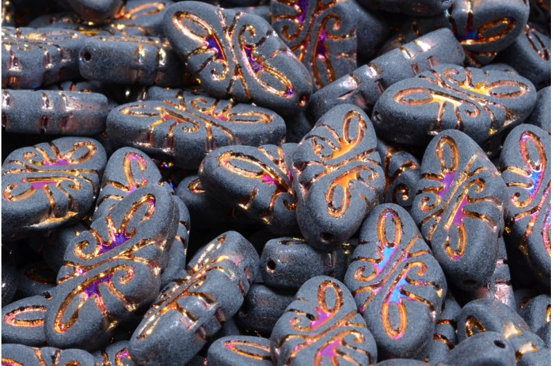 Arabesque beads - Matt Jet with Sliperit 19x9mm, 6-pack Hilmas Pyssel