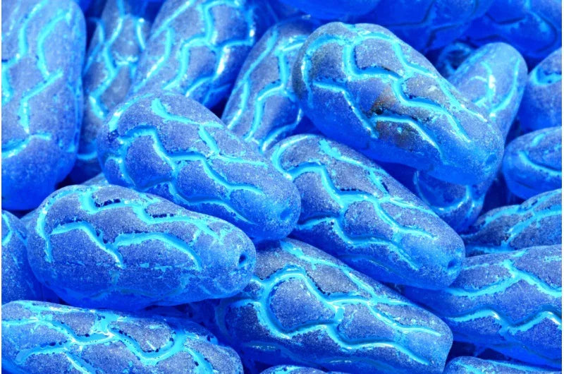 Pinecone Bead - Matt Capri Blue 25x12mm 1 styck Hilmas Pyssel