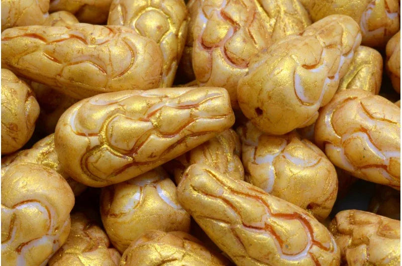 Pinecone Bead - Alabaster Gold-Dust 25x12mm 1 styck Hilmas Pyssel