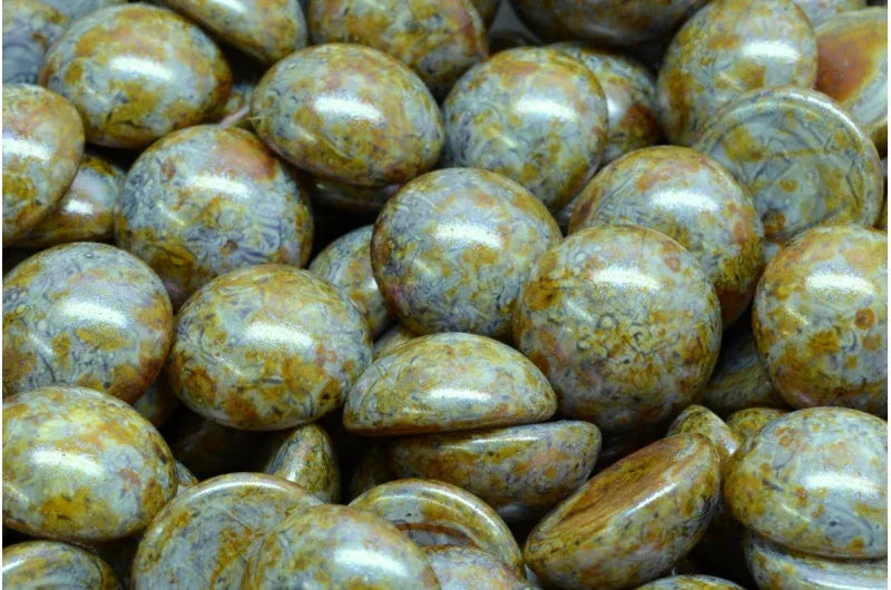 Cabochon - Alabaster grey blue / rose gold 14mm 6-pack Hilmas Pyssel