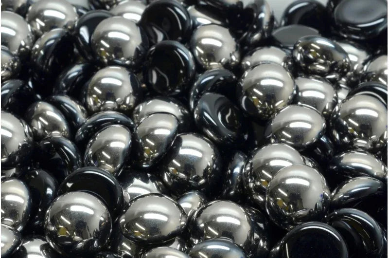Cabochon - Jet chrome 14mm, 6-pack Hilmas Pyssel