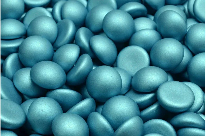 Cabochon - Alabaster metallic aqua 10mm, 10-pack Hilmas Pyssel