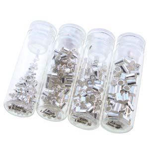 Basic Elements - Crimp tube assortment, Silver plated, 600- pack Beadsmith