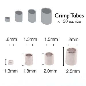 Basic Elements - Crimp tube assortment, Silver plated, 600- pack Beadsmith