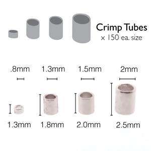Basic Elements - Crimp tube assortment, Silver plated, 600- pack Beadsmith