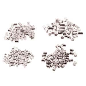 Basic Elements - Crimp tube assortment, Silver plated, 600- pack Beadsmith