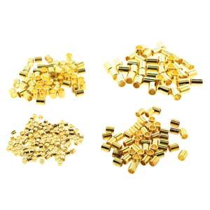 Basic Elements - Crimp tube assortment, Gold plated, 600- pack Beadsmith