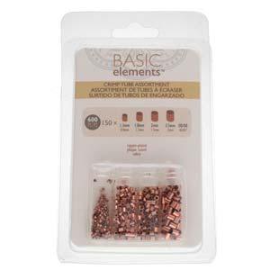 Basic Elements - Crimp tube assortment, Copper plated, 600- pack Beadsmith