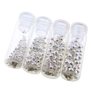 Basic Elements - Crimp bead assortment, Silver plated, 600- pack Beadsmith