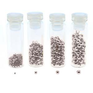 Basic Elements - Crimp bead assortment, Silver plated, 600- pack Beadsmith