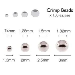 Basic Elements - Crimp bead assortment, Silver plated, 600- pack Beadsmith