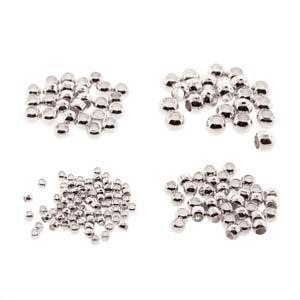Basic Elements - Crimp bead assortment, Silver plated, 600- pack Beadsmith