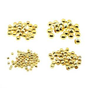 Basic Elements - Crimp bead assortment, Gold plated, 600- pack Beadsmith