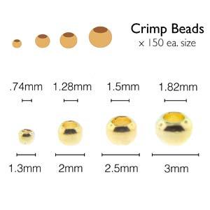 Basic Elements - Crimp bead assortment, Gold plated, 600- pack Beadsmith