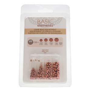 Basic Elements - Crimp bead assortment, Copper plated, 600- pack Beadsmith