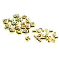 Basic Elements - Crimp tube and crimp cover, 4mm corrugated, Gold plated, 48- pack Beadsmith
