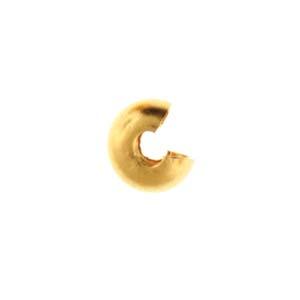 Basic Elements - Crimp tube and crimp cover, 4mm corrugated, Gold plated, 48- pack Beadsmith