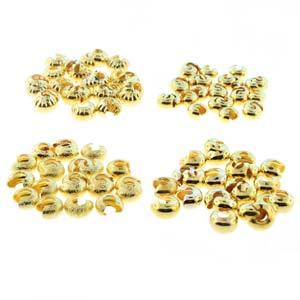 Basic Elements - Crimp cover, assortment, Gold plated, 80- pack Beadsmith