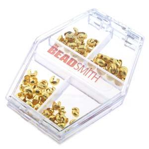 Basic Elements - Crimp cover, assortment, Gold plated, 80- pack Beadsmith
