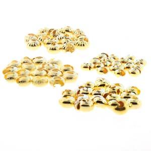 Basic Elements - Crimp cover, assortment, Gold plated, 80- pack Beadsmith