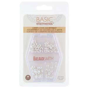 Basic Elements Klämpärle-täckare - Silverpläterad 80-pack Beadsmith