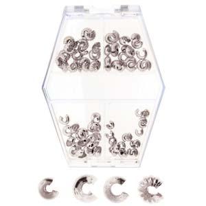 Basic Elements Klämpärle-täckare - Silverpläterad 80-pack Beadsmith