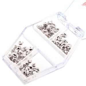 Basic Elements Klämpärle-täckare - Silverpläterad 80-pack Beadsmith