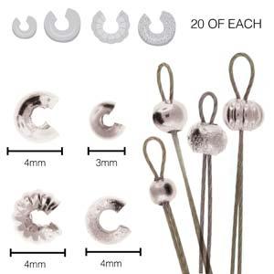 Basic Elements Klämpärle-täckare - Silverpläterad 80-pack Beadsmith