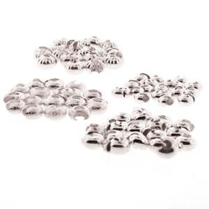 Basic Elements Klämpärle-täckare - Silverpläterad 80-pack Beadsmith