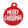 Hänge Plexi/Akryl - Julkula Röd Merry Christmas 16mm 1 styck Hilmas Pyssel
